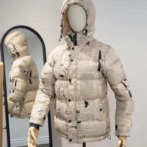 TNA Super Puff Jacket Limited Edition newspaper print size XXS, oversized